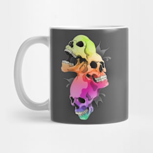 Morphed Skulls Rainbow Mug